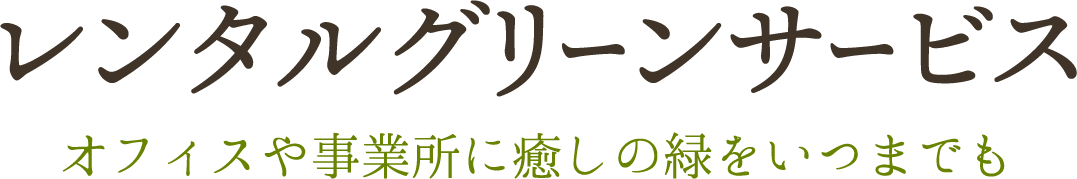 レンタルグリーンサービス オフィスや事業所に癒しの緑をいつまでも